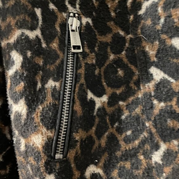 Guess Moto Jacket Faux Leather Cheetah Print Size Medium - Picture 4 of 11